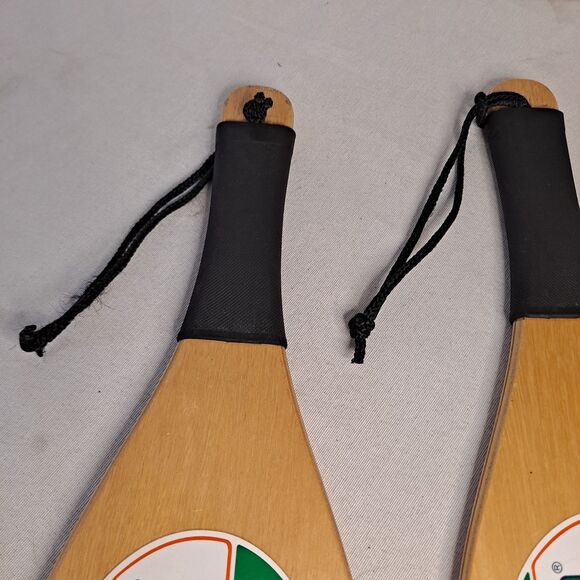 Vintage Jokari Champ Gatorade Racquet Paddle Ball Sport Wooden USA Set Of 2 - Picture 2 of 11